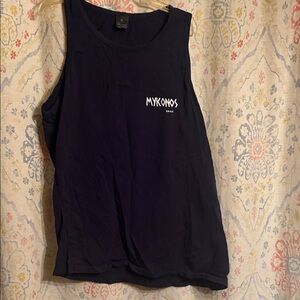 Vintage Navy Mykonos Greece Women's Muscle Tee